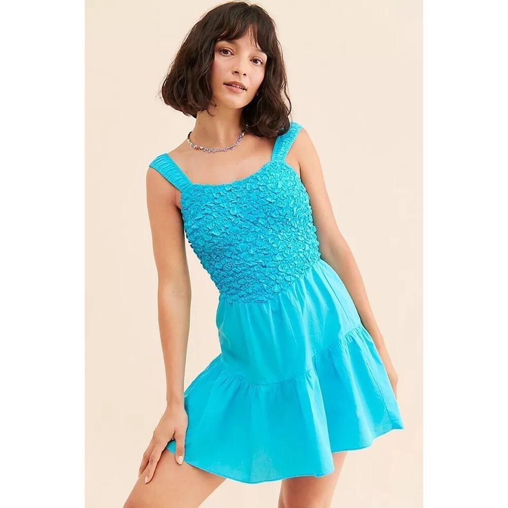 Saylor Mirah Smocked Mini Dress Size L, $198 MSRP